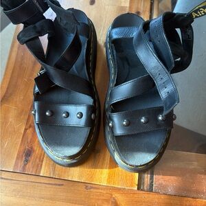 Doc Martens Black Strappy Sandals with Studs